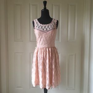 Light Pink City Triangles Skater Dress